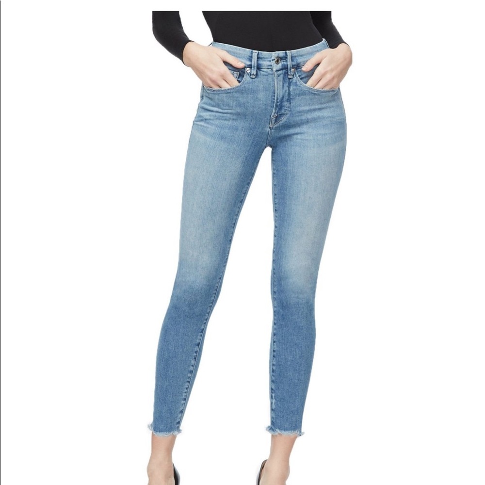 Good American Good Legs Raw Edge Jeans